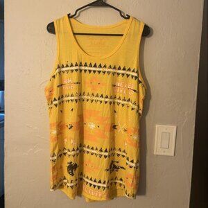 🌞 Cowgirl Tuff Yellow Western Print Tank Top – Size XL